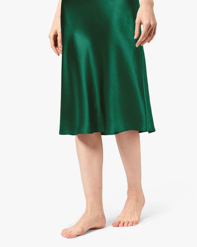 Classic Silk Night Gown Emerald Green-Night Gown-MommeSilk-Urbanheer