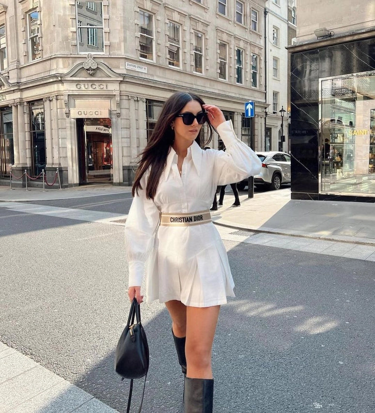 Lacy Heavy Cotton Shirt Dress-Dress-Amy Lynn-S-Urbanheer