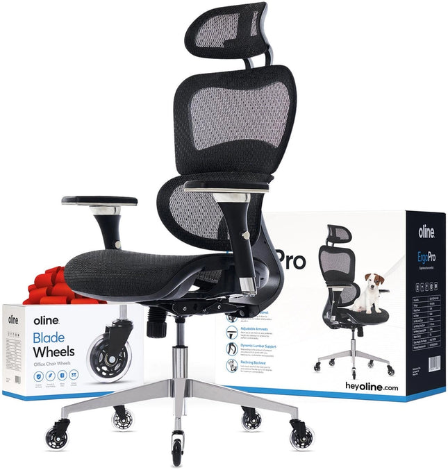 Ergopro Ergonomic Office Chair-Office Chairs-Oline-Black-Urbanheer
