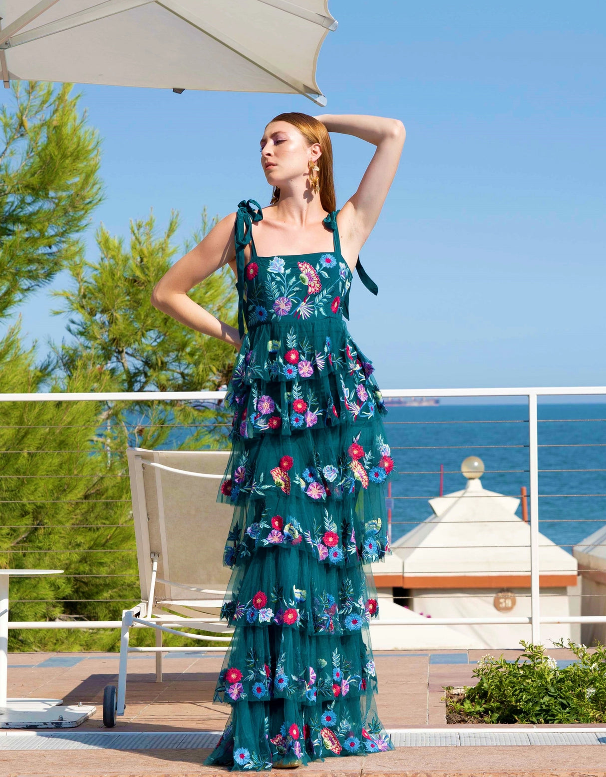 Navy Blue Floral Winter Maxi Dress Boho Chic Tiered Romantic -  Finland