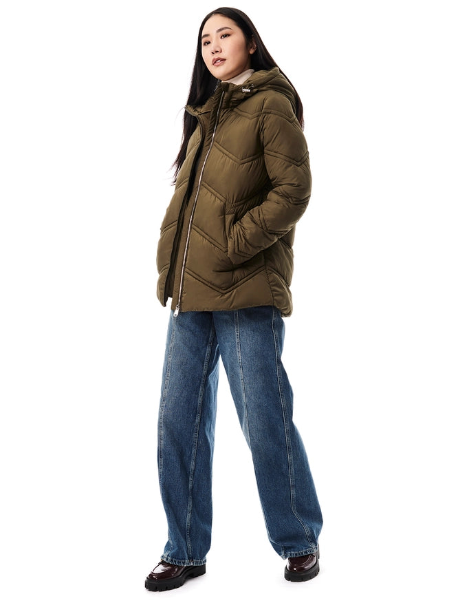 Chevron Quilt Hooded Puffer Olivia-Hooded Puffer-Bernardo-XS-Urbanheer