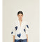 Cupid Linen Shirt - Off-White with Metallic Dark Blue Hearts-Shirt-Lanhtropy-XS-Off-white w/Foil Dark Blue Hearts-Urbanheer