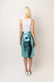 Lupe High Waist Metallic Knee Length Skirt Ice Blue-Skirts-Amy Lynn-S-Urbanheer