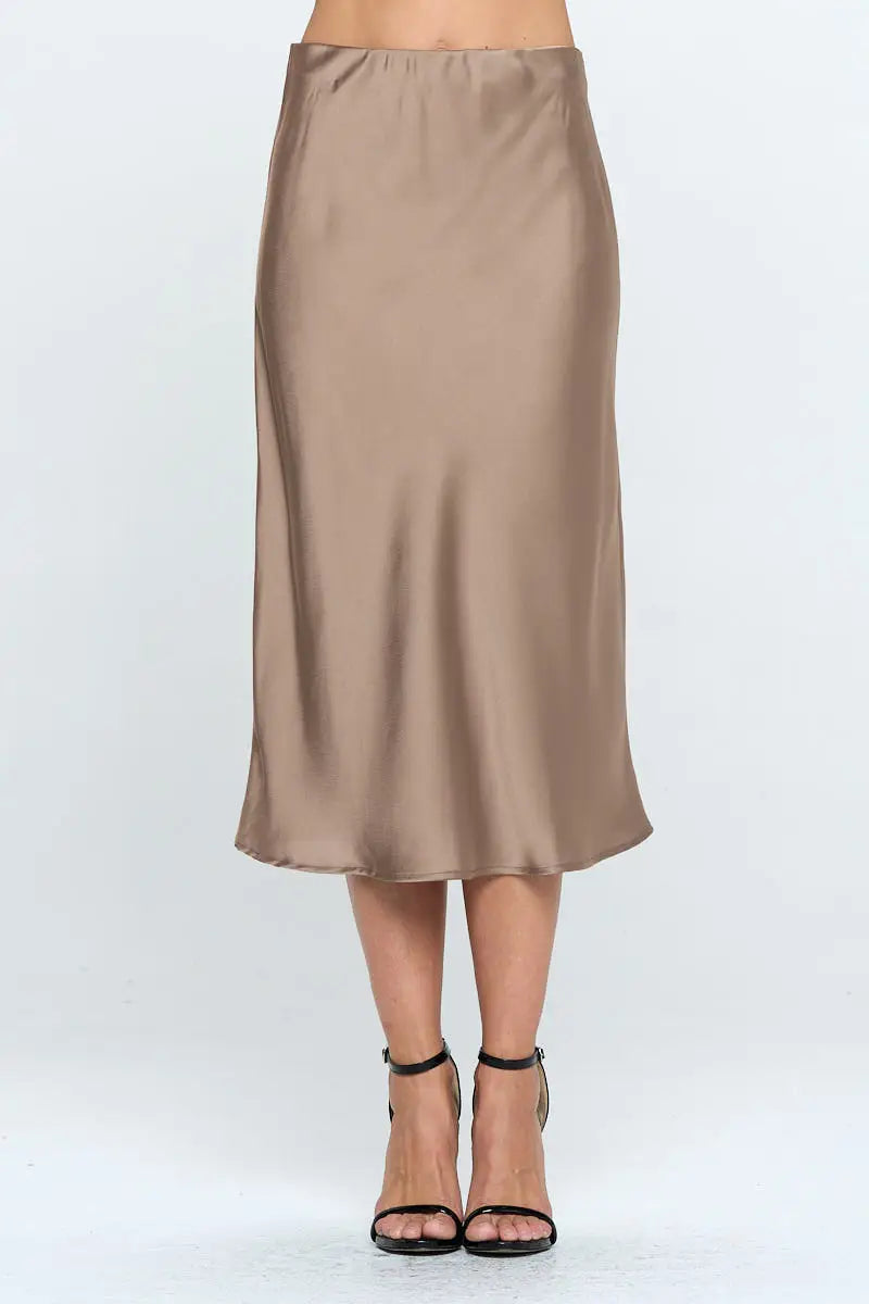 Solid Satin Midi Skirt-Renee C.-S-Urbanheer