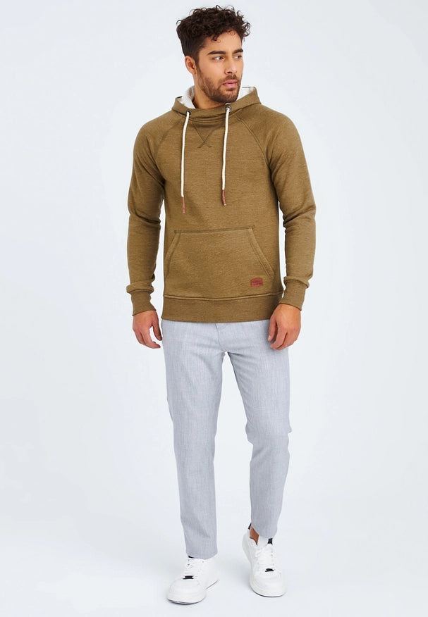 Men'S Hoodie Hood Khaki Melange-Hoodie-Leif Nelson GmbH-L-Urbanheer