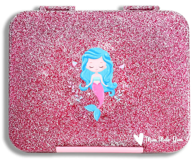 Bento Lunchbox (Large) - Sparkle Blue & Pink Mermaid-Mum Made Yum-Pink-Urbanheer