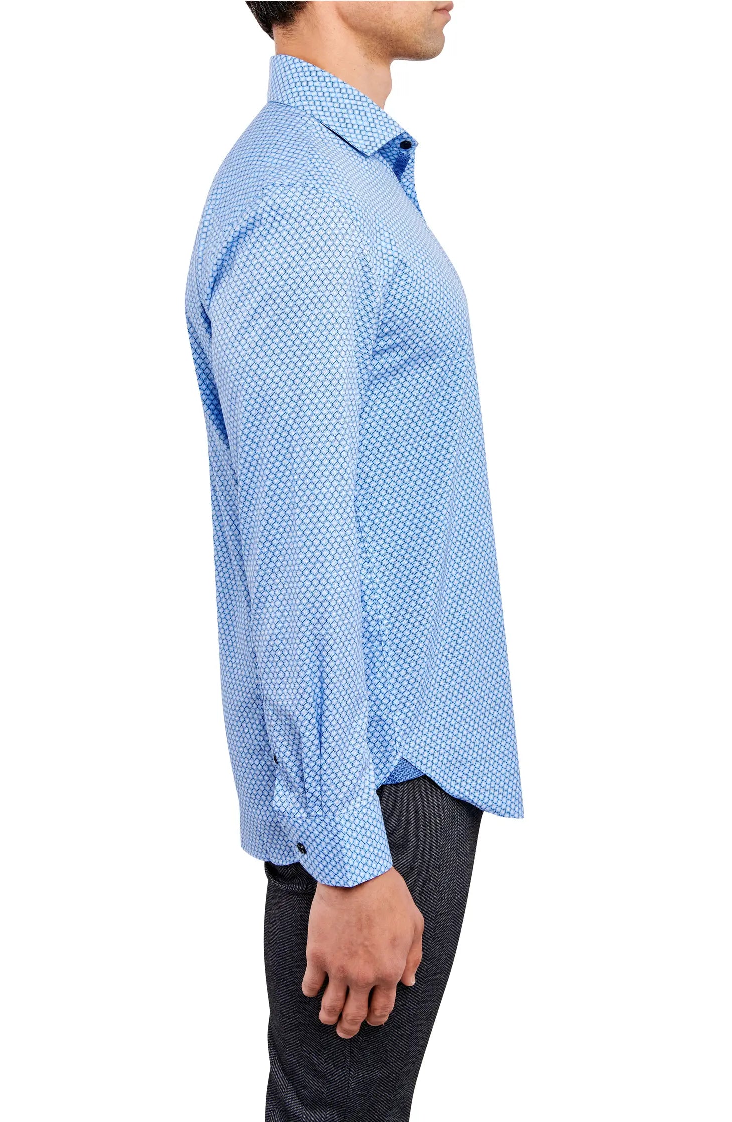 Concentric Circle 4-Way Stretch Slim Fit Dress Shirt-Clothing - Men-W.R.K-15-Urbanheer