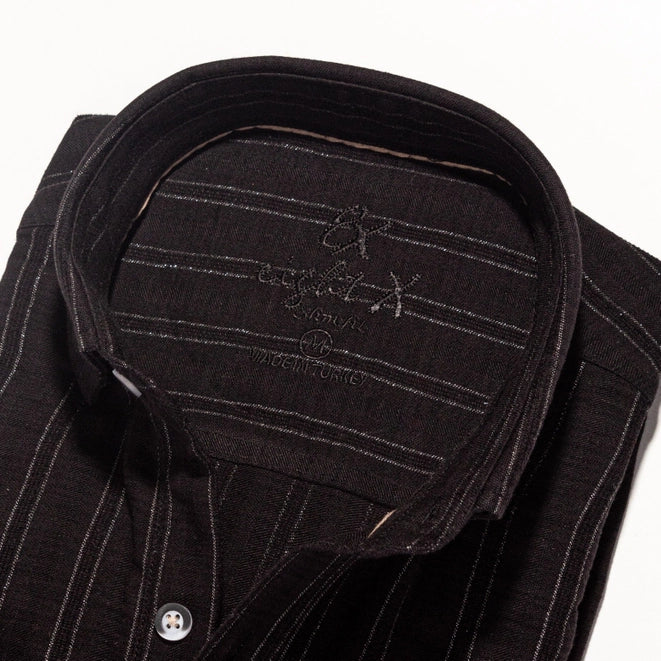 Royal Stitch Jacquard Button Down Shirt - Black-SHIRT-Eight X-BLACK-S-Urbanheer
