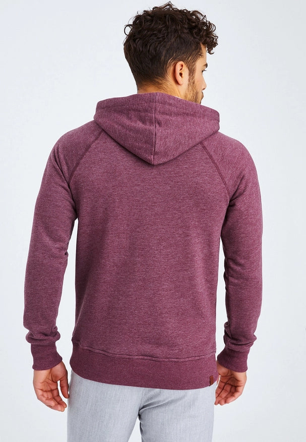 Men'S Hoodie Hood Bordeaux Melange-Hoodie-Leif Nelson GmbH-S-Urbanheer