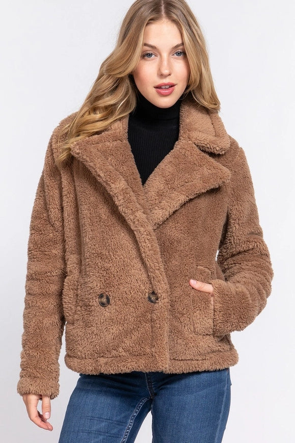 Faux Fur Sherpa Jacket Camel-Jacket-Blak Wardrob-M-Camel-Urbanheer