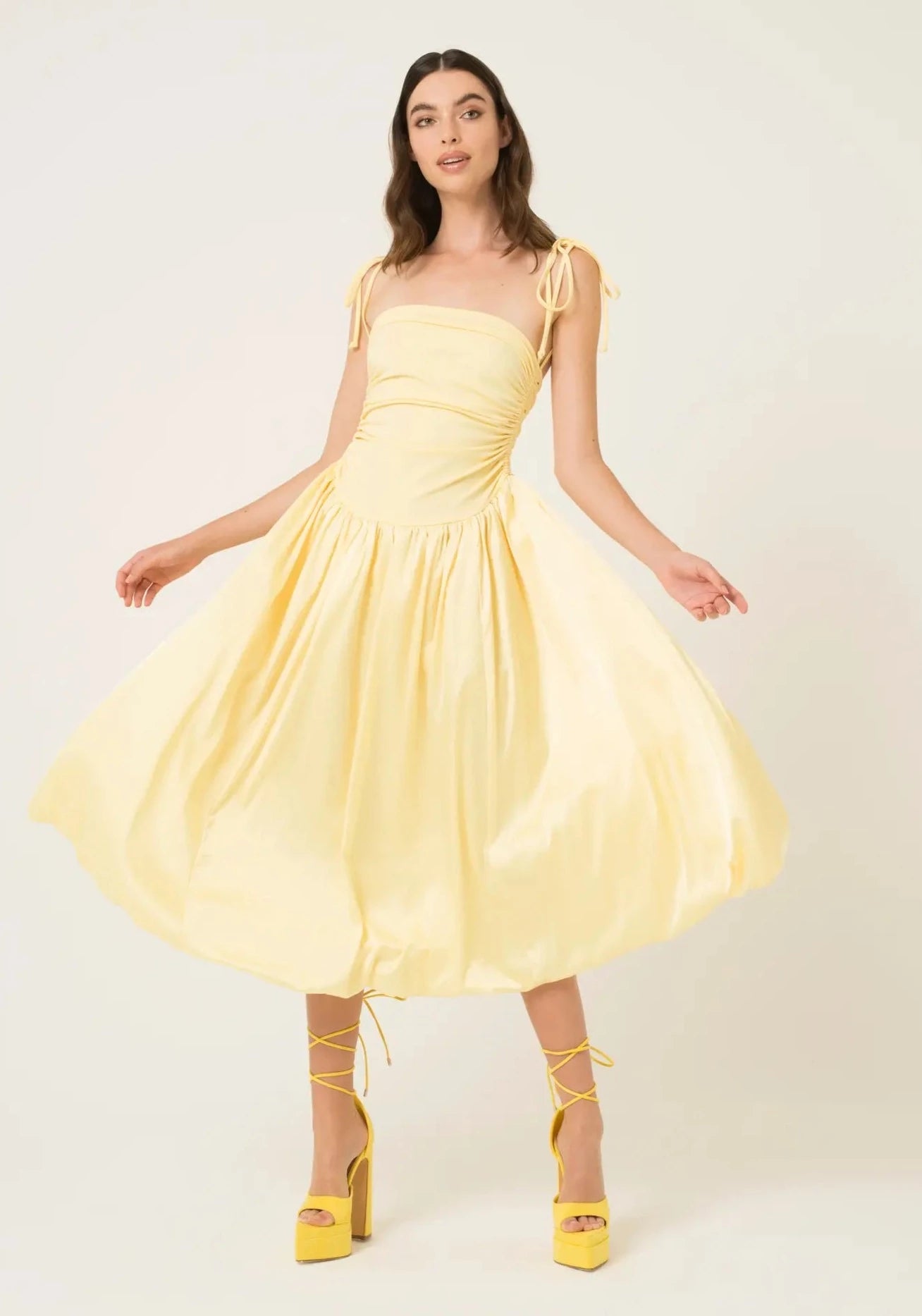 Alexa Puffball Dress-Clothing - Women-Amy Lynn-S-Yellow-Urbanheer