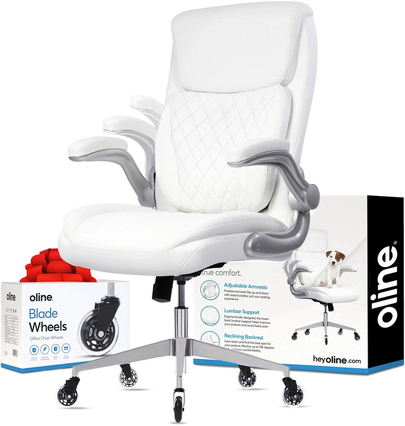 Ergoace Executive Ergonomic Office Chair White-Office Chairs-Oline-White-Urbanheer