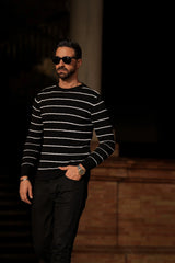 Rayas Black & White Men's Sweater