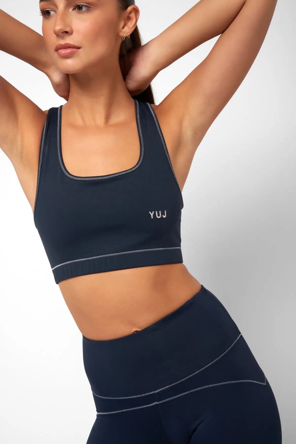 Anahata Navy/Silver Bra-Clothing - Women-Yuj Paris-XS-Khaki with gold stitching-Urbanheer