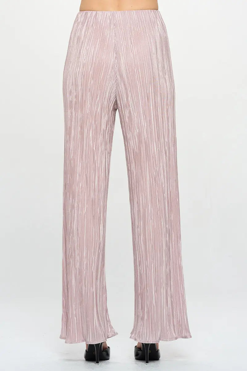 Vibrant Plisse Straight Leg Pants-Renee C.-S-Urbanheer