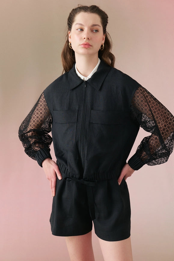 Jacket Knitted Fabric Black-Jacket-Roman-36-Urbanheer