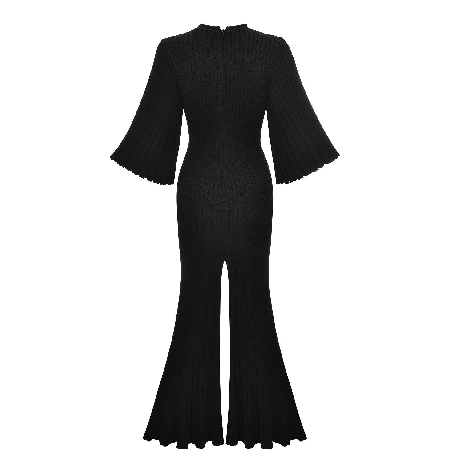 Bae Wide Leg Fitted Knit Jumpsuit-Clothing - Women-Amy Lynn-S-Black-Urbanheer