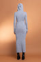 Ribbed Zip Up Maxi Dress w/ Hoodie-Hoodie-No Vacancy-S-Heather Grey-Urbanheer