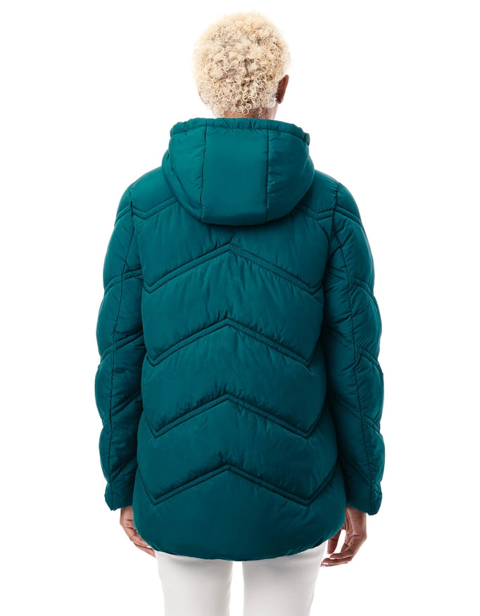 Chevron Quilt Hooded Puffer Poseidon-Hooded Puffer-Bernardo-XS-Urbanheer