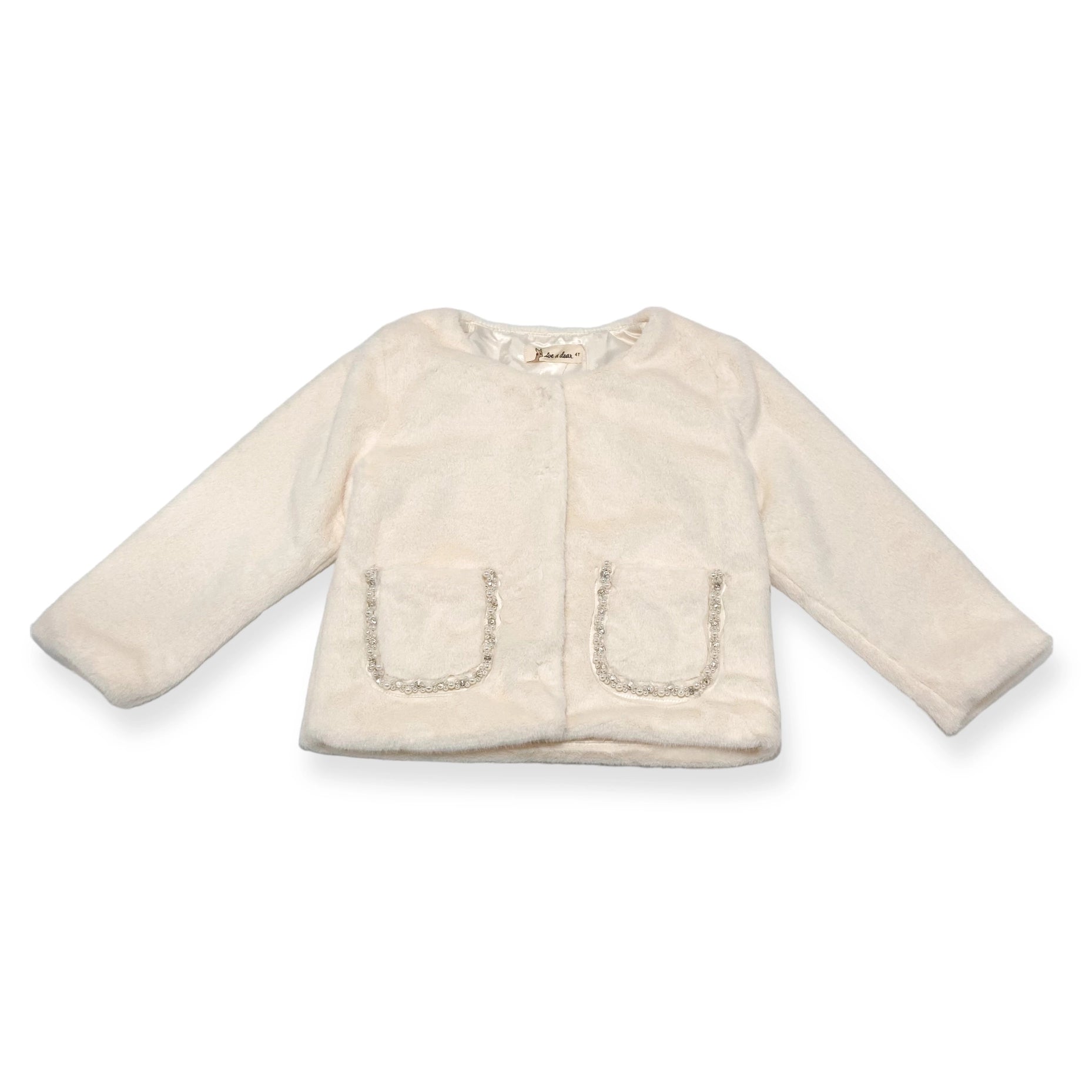 Embellished Trim Furry Jacket-doe a dear-2T-Urbanheer