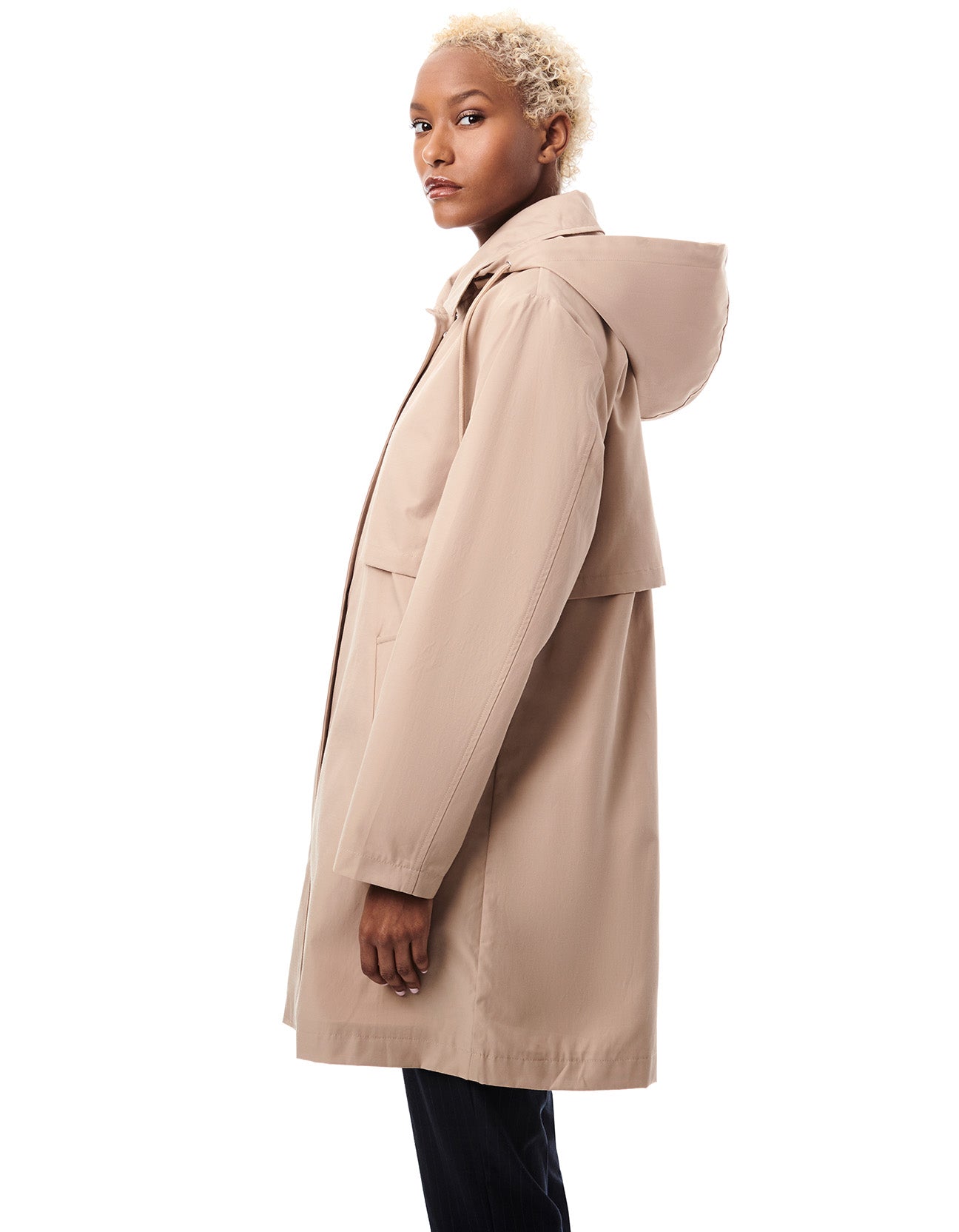 Technical Hooded Women Raincoat - Ash-Clothing - Women-Bernardo-Ash-M-Urbanheer