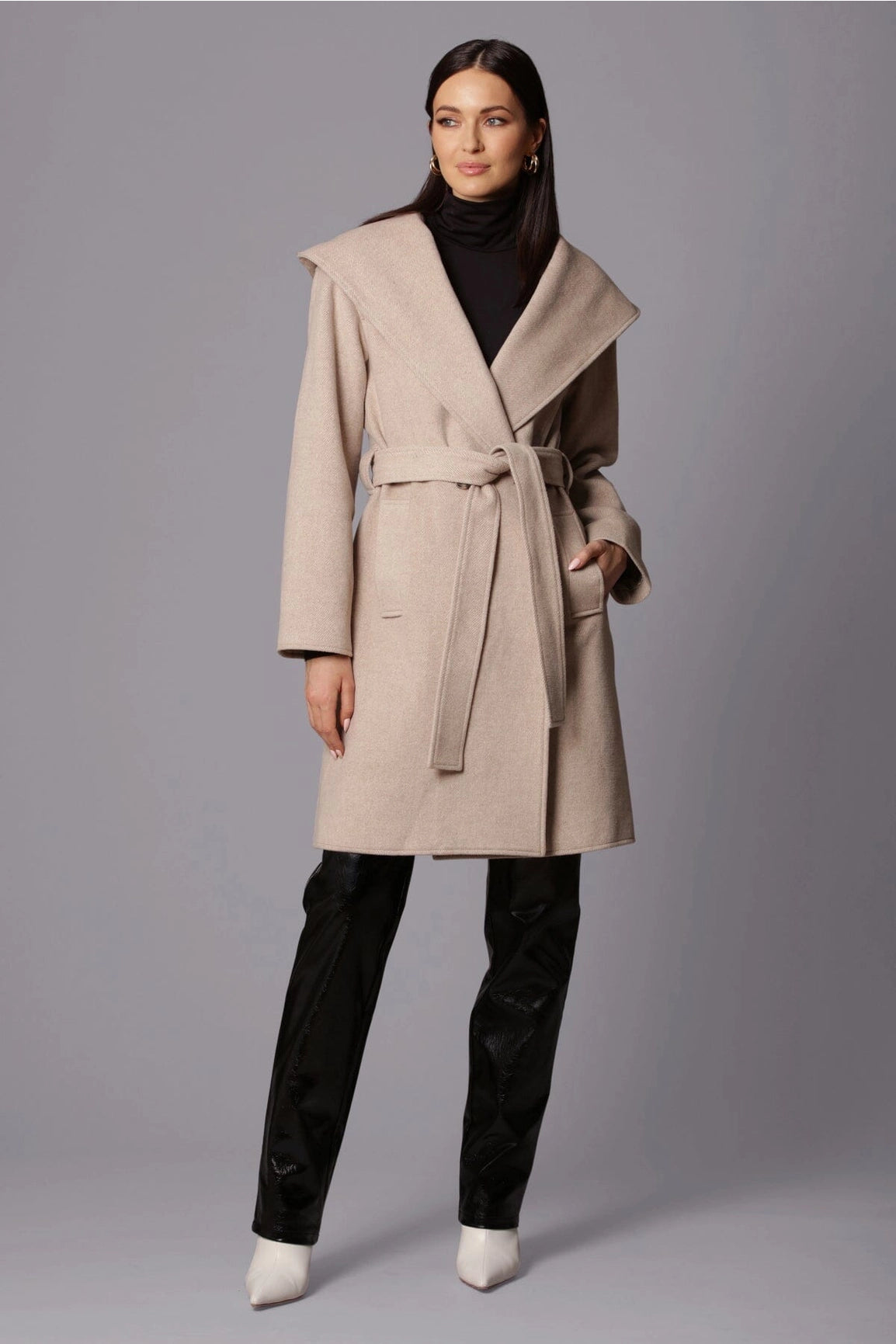 Twill Hooded Robe Coat-Avec Les Filles-Pink Sand-XS-Urbanheer