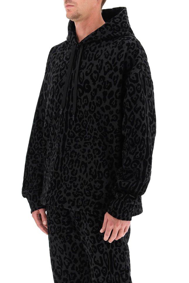 flocked leopard hoodie