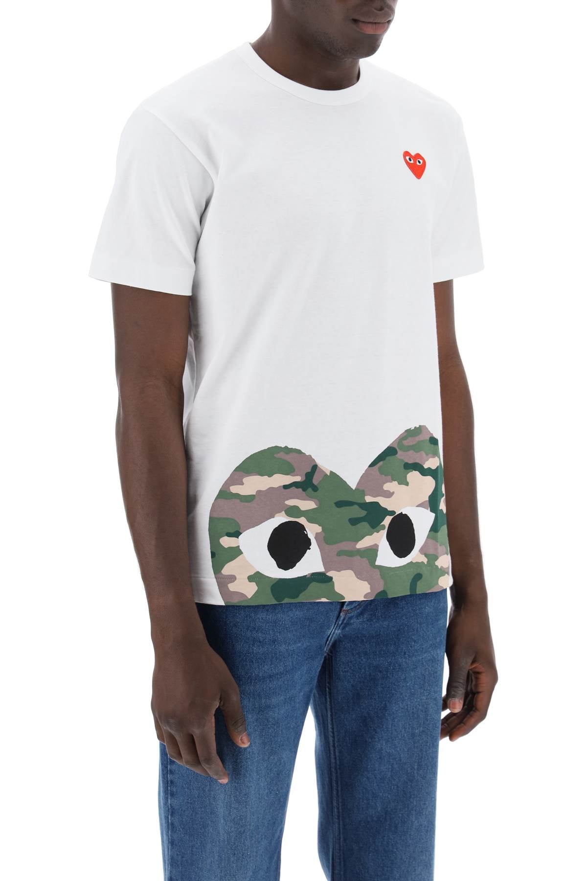 Heart Camou T-Shirt-men > clothing > t-shirts and sweatshirts > t-shirts-Comme Des Garcons Play-l-Bianco-Urbanheer