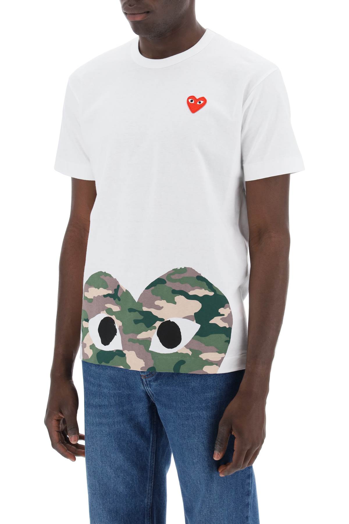 Heart Camou T-Shirt-men > clothing > t-shirts and sweatshirts > t-shirts-Comme Des Garcons Play-l-Bianco-Urbanheer