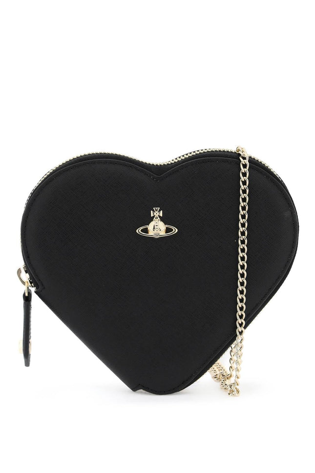 Heart-Shaped Crossbody Bag - Black