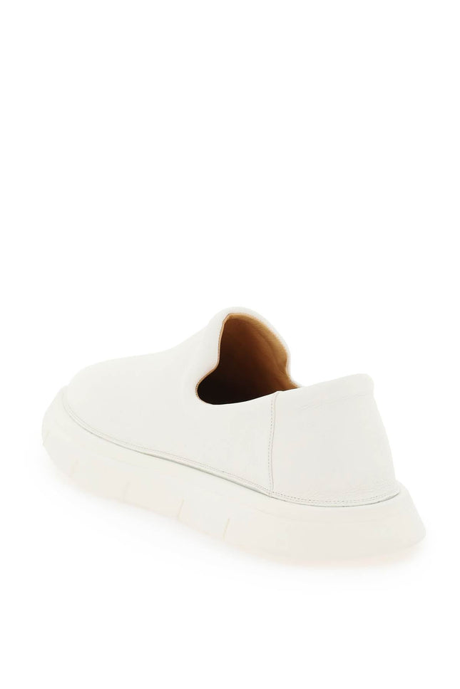 'intagliata' grained leather slip-on shoes