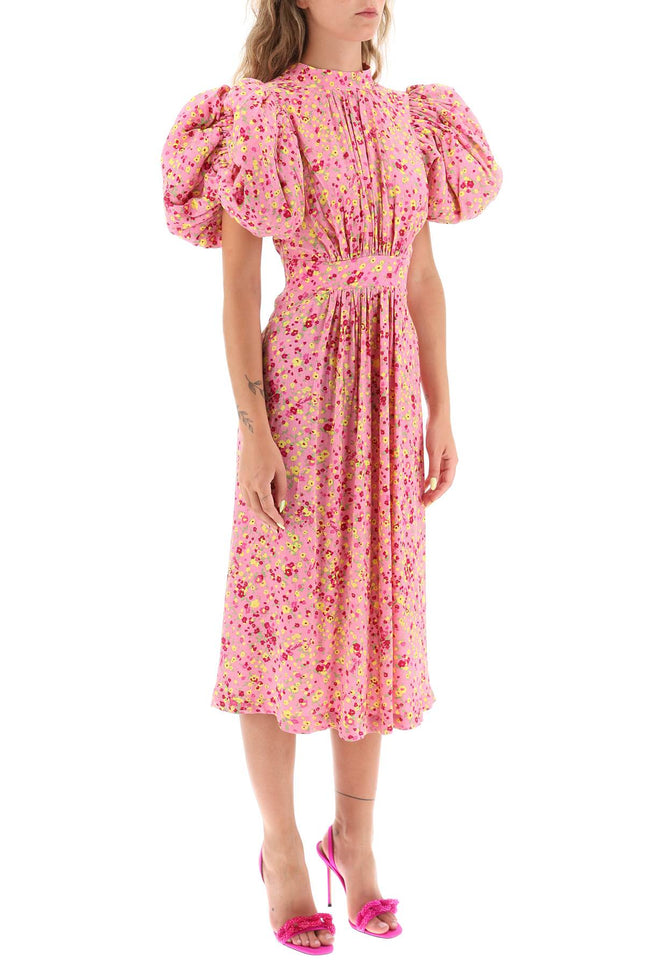 jacquard dress with puffy sleeves