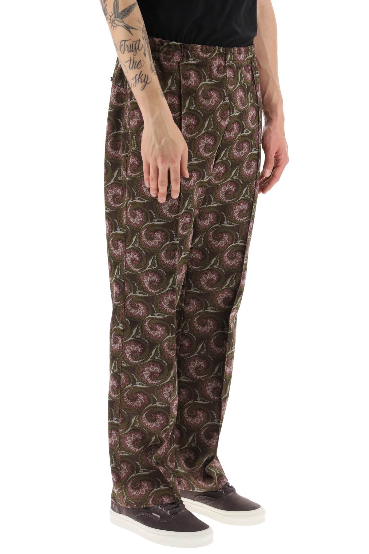 Jacquard Jersey Track Pants - Brown-clothing-Baracuta X Needles-l-Urbanheer