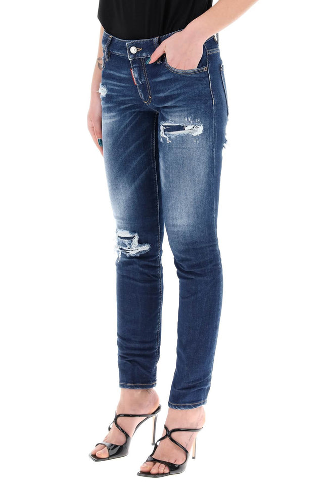 "jennifer medium waist ripped knee wash jeans