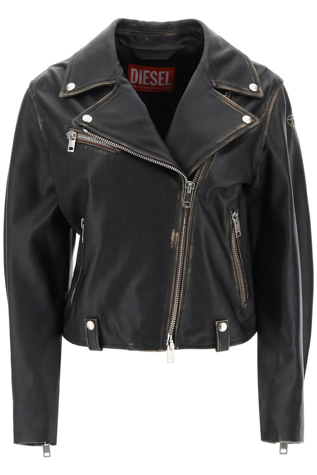 'l-edmea' lamb leather biker jacket