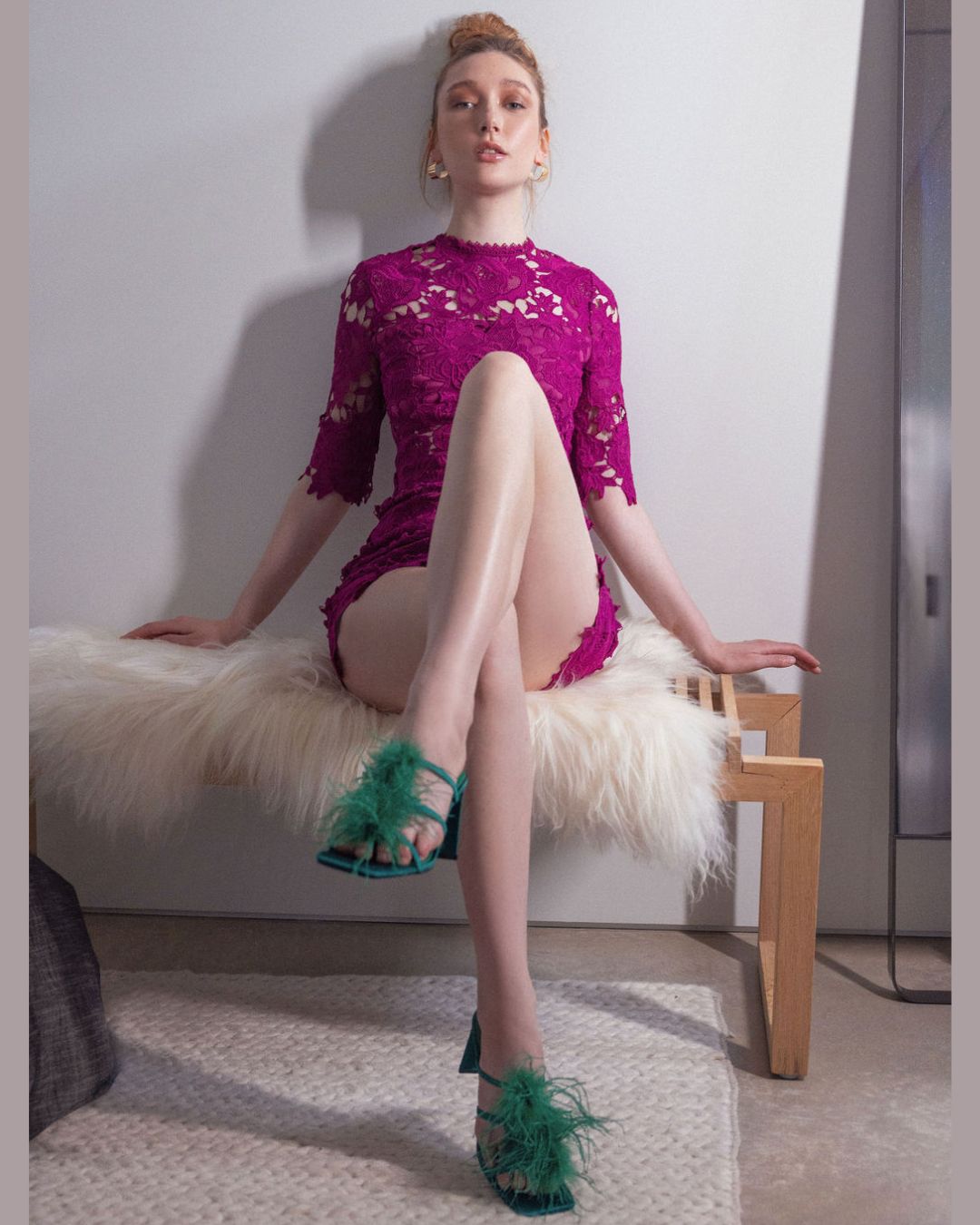 Layla Feather Sandals-LulaMax Shoes-5-Fuchsia-Urbanheer