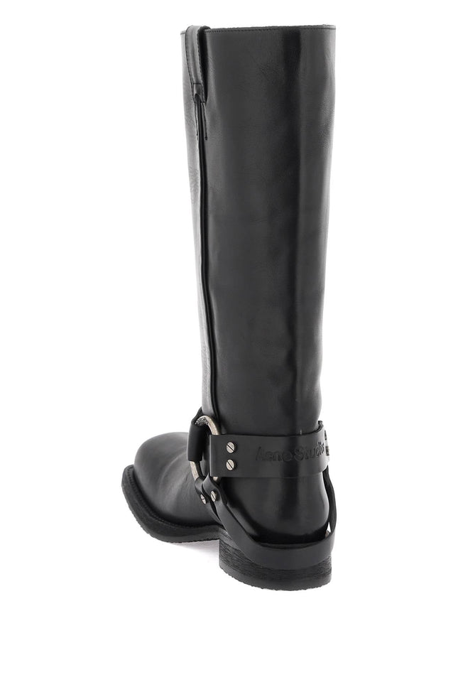 Leather Biker Boots In