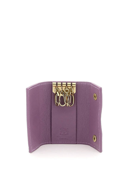 Leather Key Holder - Purple