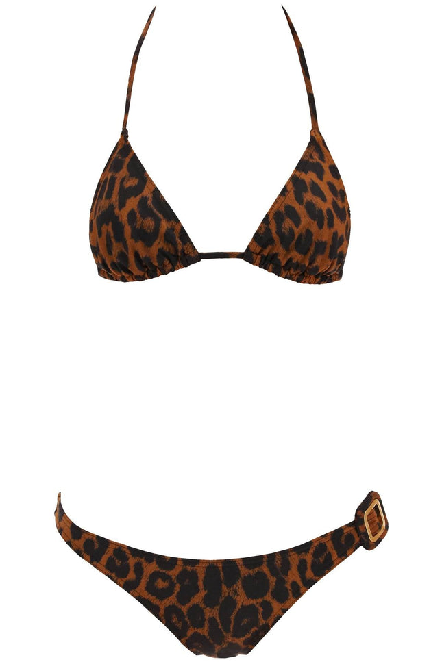 leopard print bikini set.