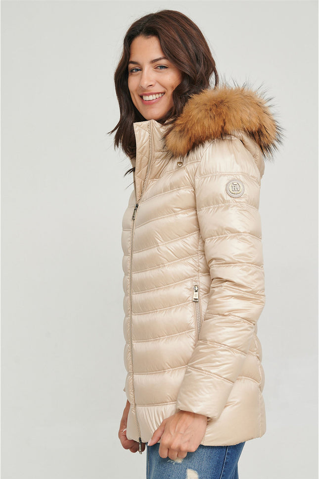 Lion Lux Down Jacket-Clothing - Women-Henry Arroway-CHAMPAGNE-XS-Urbanheer