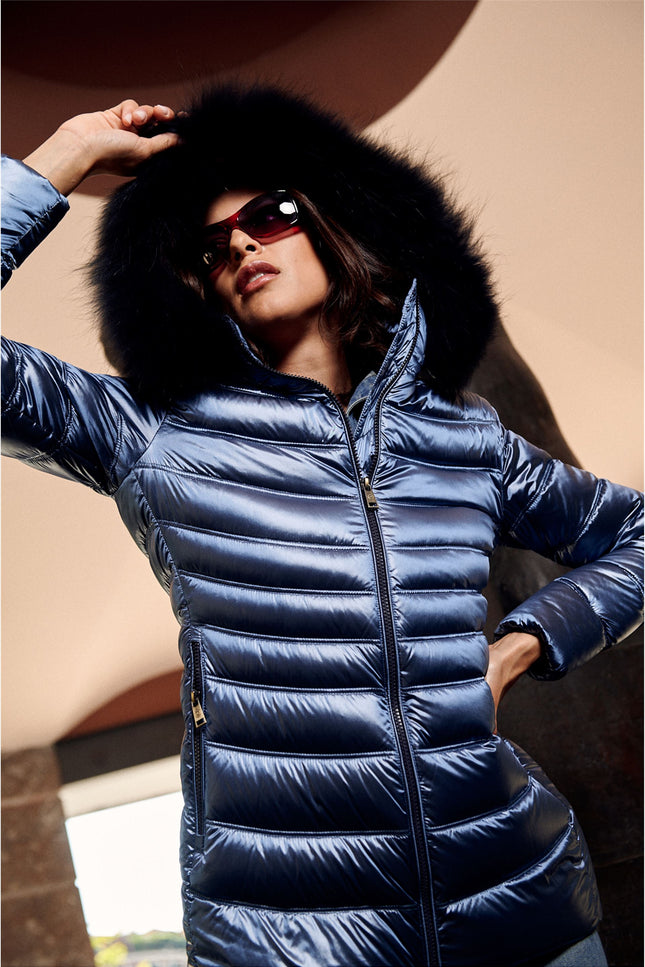 Lion Lux Down Jacket-Clothing - Women-Henry Arroway-AZUL RAF-XS-Urbanheer