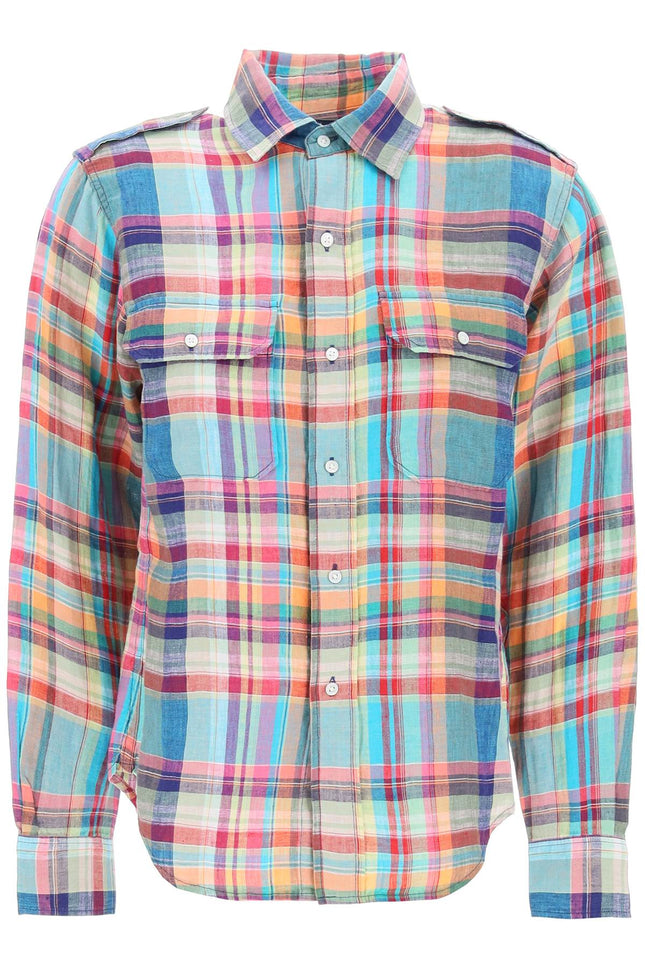 madras patterned shirt with