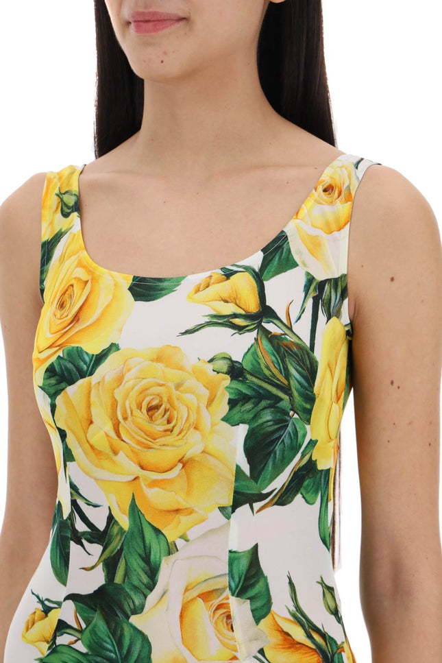 maxi dress with rose print