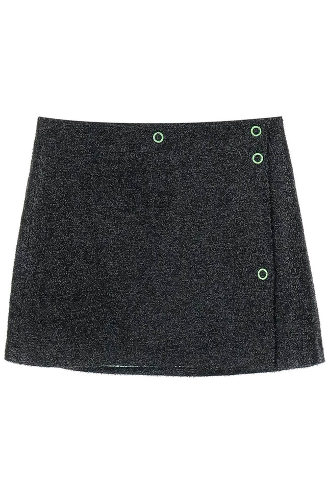 Mini Lamé Tweed Wrap Skirt - Black
