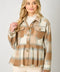 Peplum Fringe Plaid Jacket - Latte
