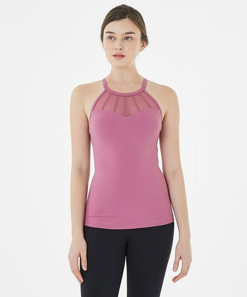 Vanessa Strappy Mesh Top-Green Apple-4-BRONZE PURPLE-Urbanheer