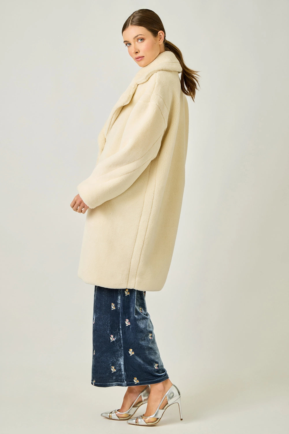 Double Breasted Faux Fur Coat