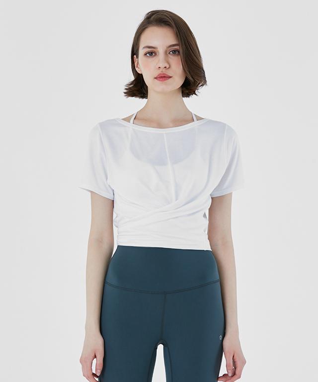 Twisty Short Sleeve-Green Apple-2-Lily White-Urbanheer