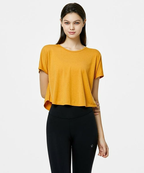 Charming Crop Sleeve-Green Apple-2-Sunrise Yellow-Urbanheer