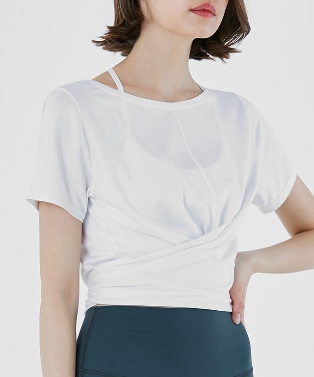 Twisty Short Sleeve-Green Apple-2-Lily White-Urbanheer